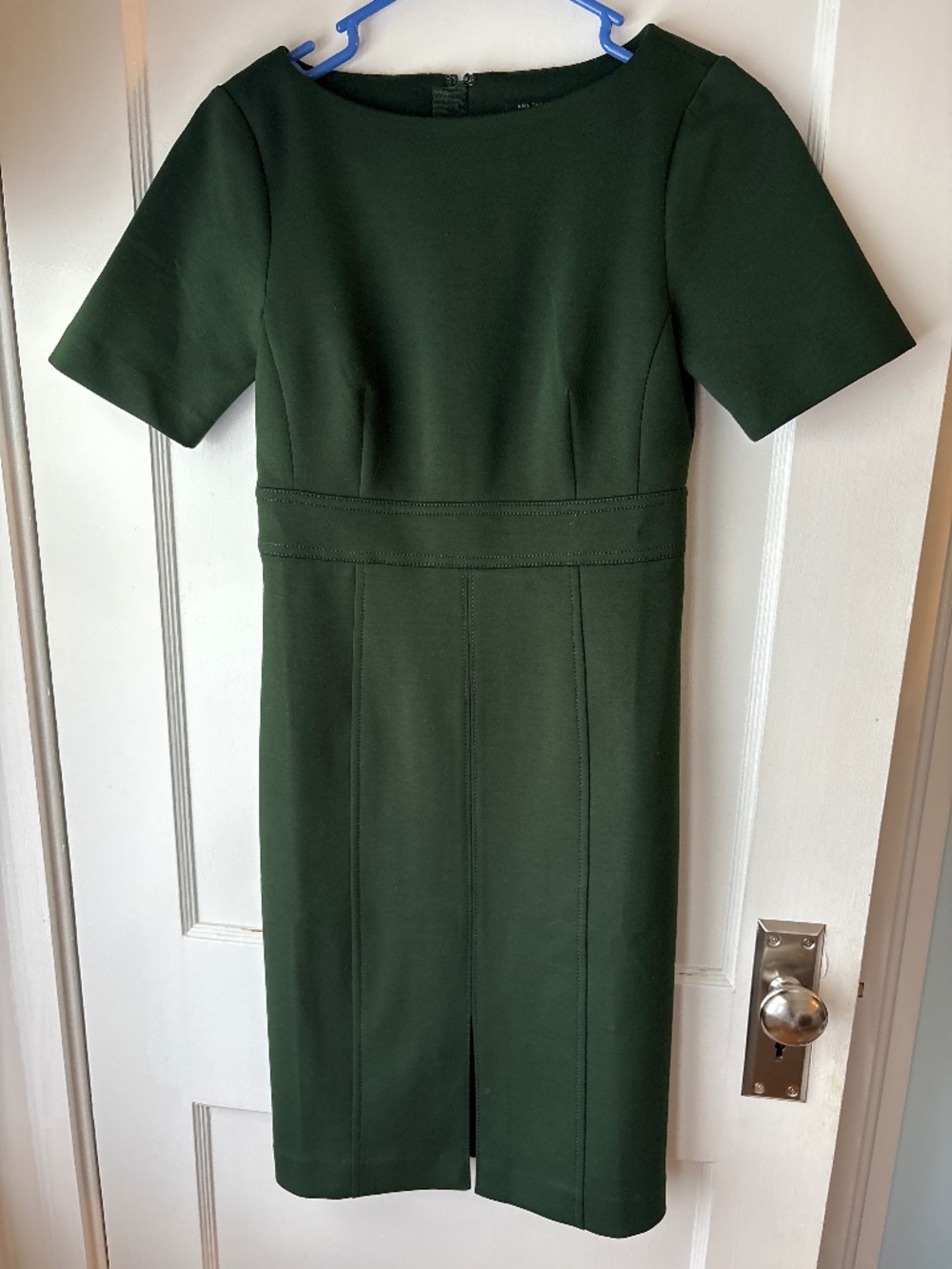 Ann Taylor Green Sheath Dress, Sz 00P, EUC
